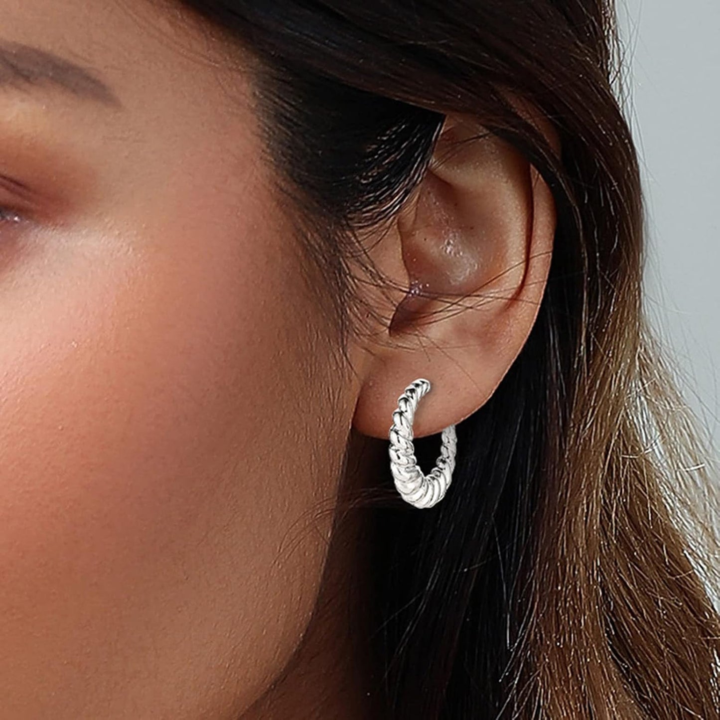 6 pares de aretes de aro chapados en oro de 14 quilates para mujer,...
