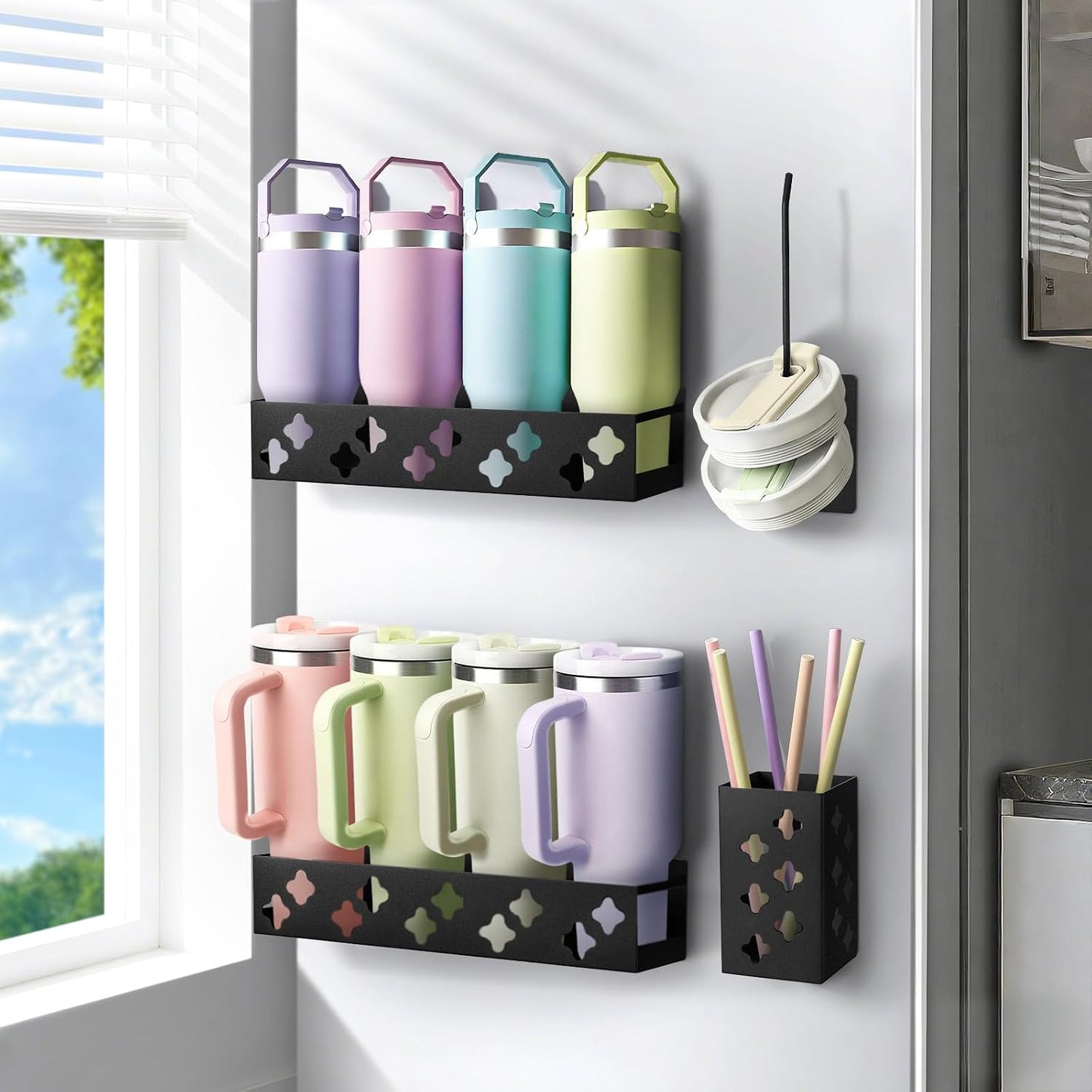 Organizador magnético de botellas de agua para refrigerador, soport...