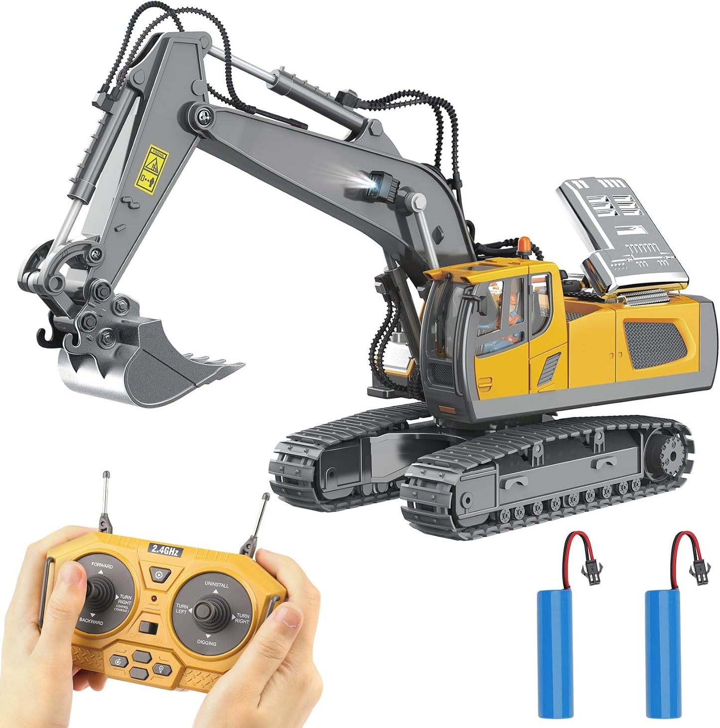 PREPOP Juguete de Excavadora con Control Remoto para niños de 6 a 1...