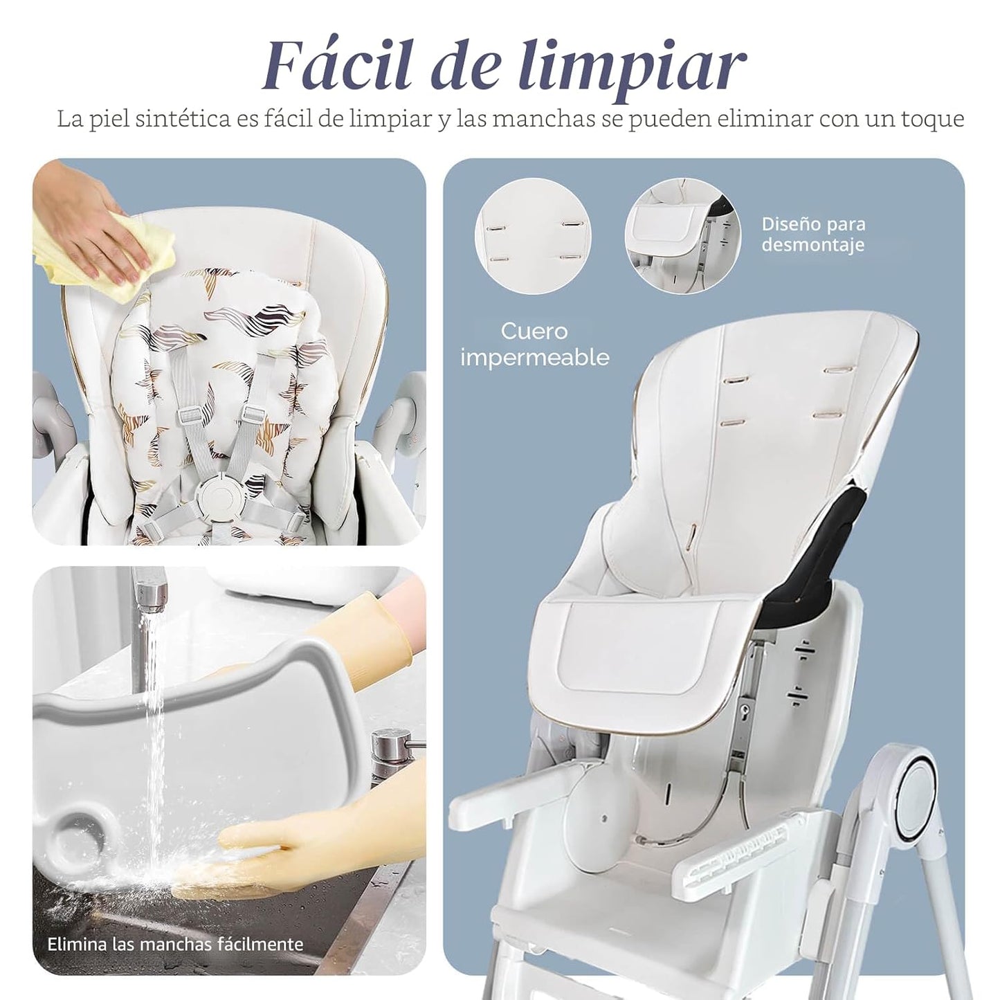 UMGOOGOO Trona 5 en 1 para bebé, sillas de columpio para bebés, ple...
