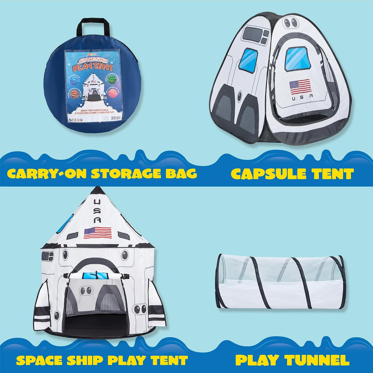 JOYIN Tienda de campaña desplegable con túnel y casa de juegos para...