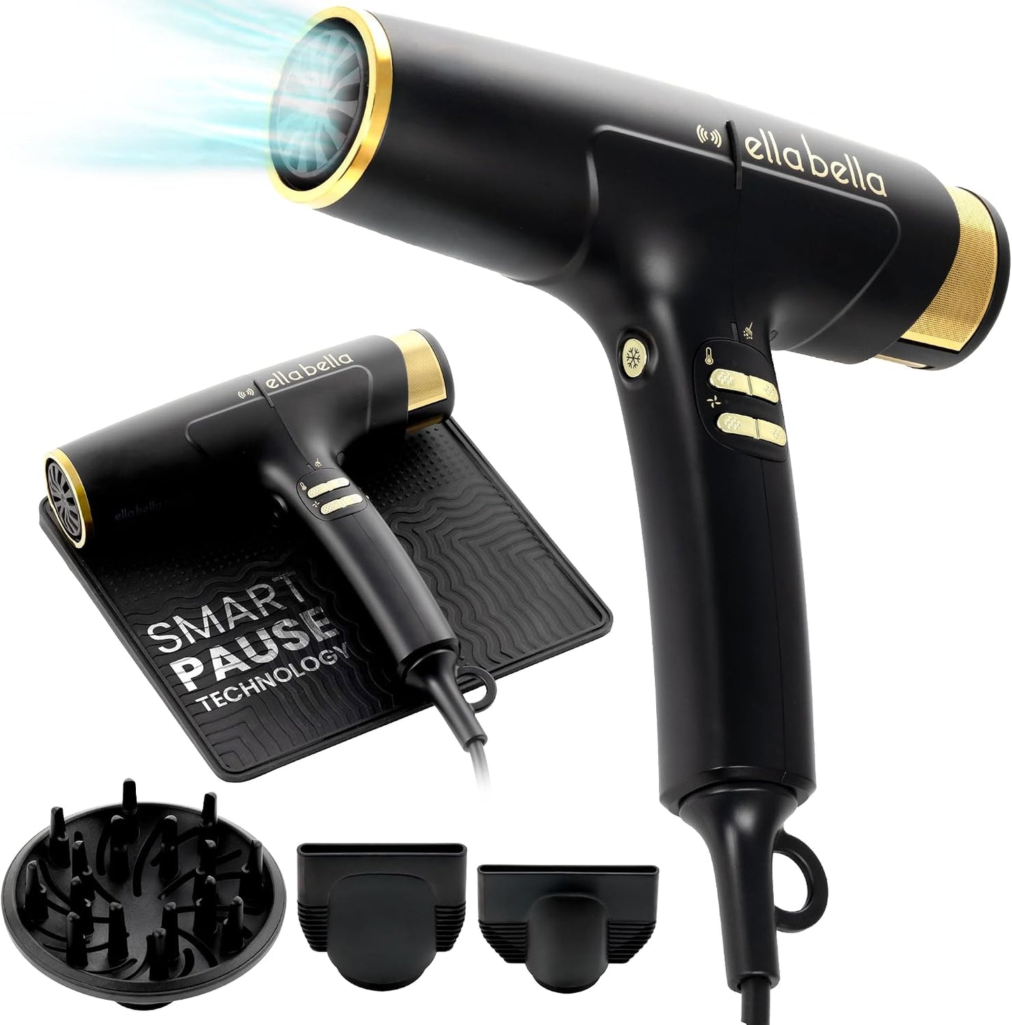 ELLA BELLA® Secador de cabello profesional con tapete inteligente -...