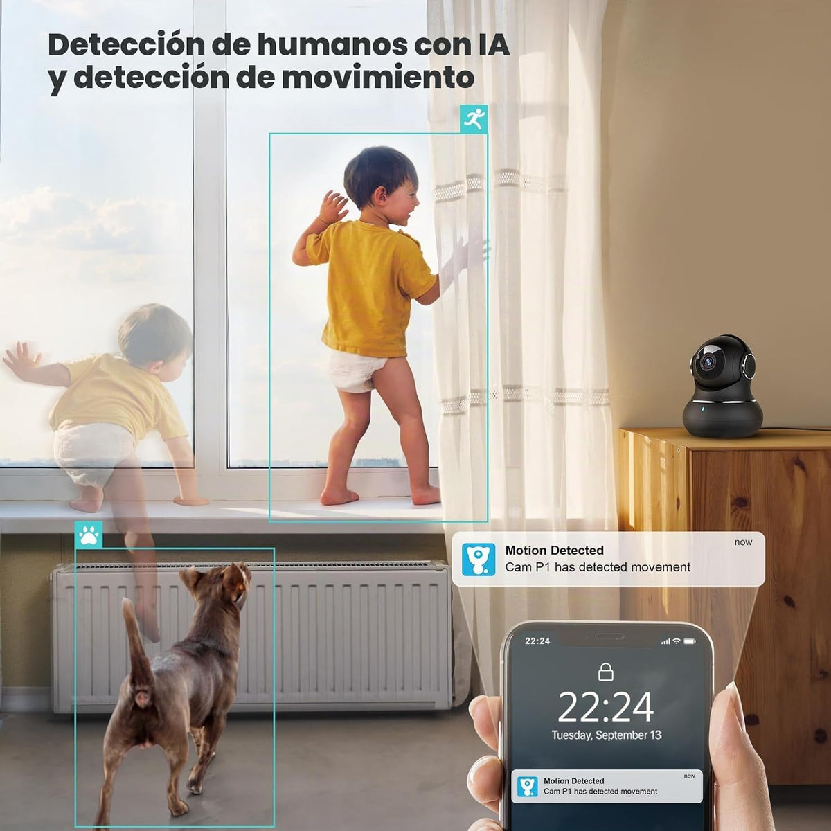 litokam - Cámara de seguridad interior de 5GHz, cámaras de 5MP para...