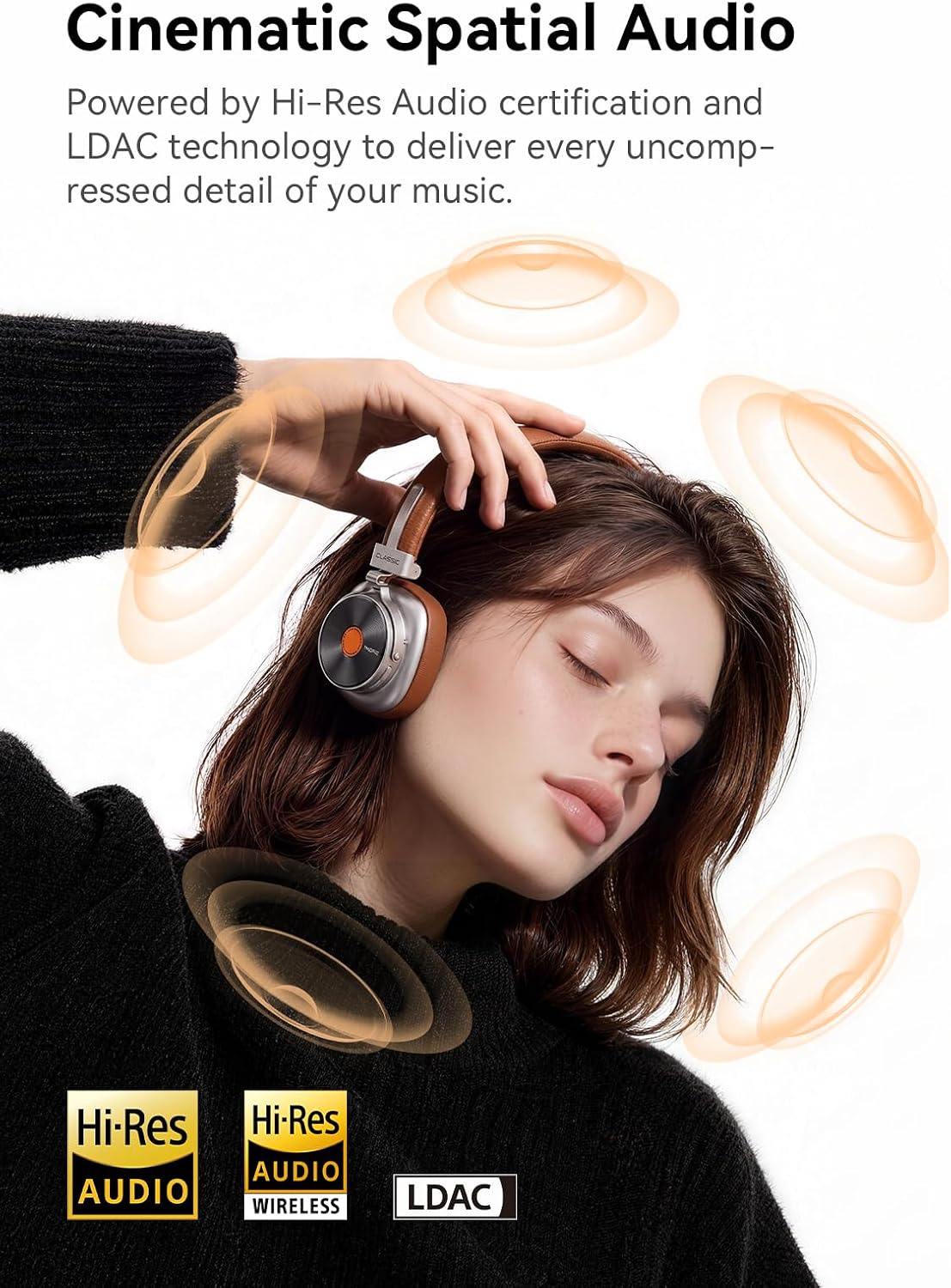 1MORE Auriculares inalámbricos clásicos HQ36, audio de alta resoluc...