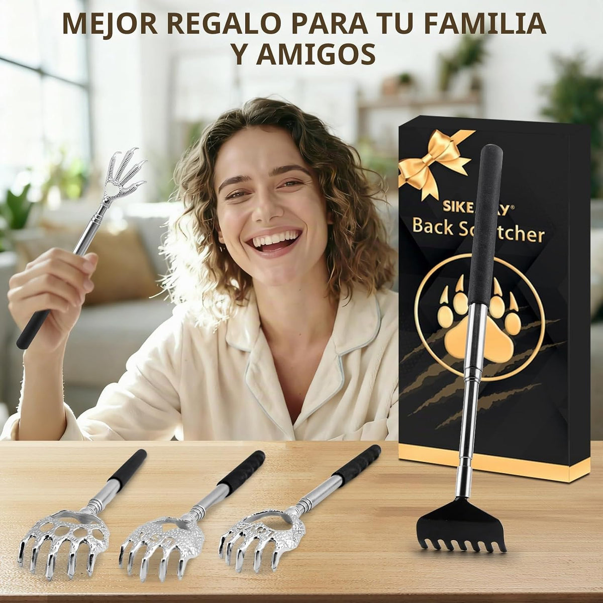 SIKEMAY - Paquete de 5 rascadores de espalda, rellenos de calcetine...
