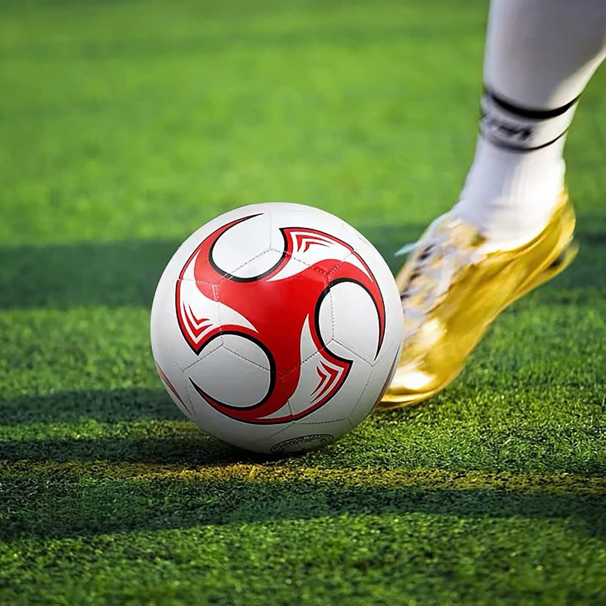 SPDTECH Balón de fútbol tamaño 3, 4, 5 con aguja de bomba, diseño a...
