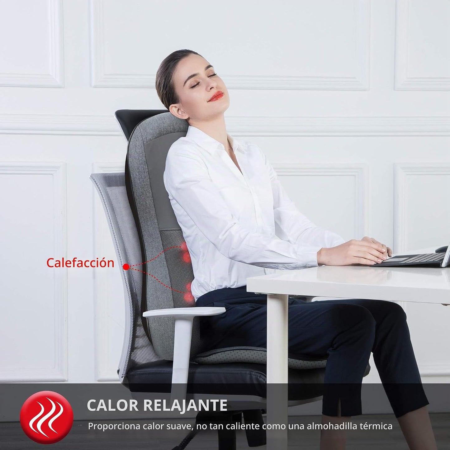 COMFIER Shiatsu - Masajeador de espalda con calor, almohadilla de s...