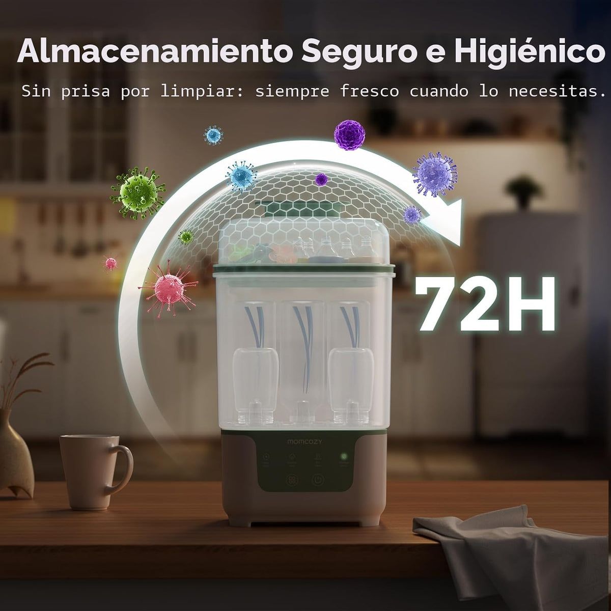 Momcozy Nuevo esterilizador y secadora de botellas compactas 4 en 1...