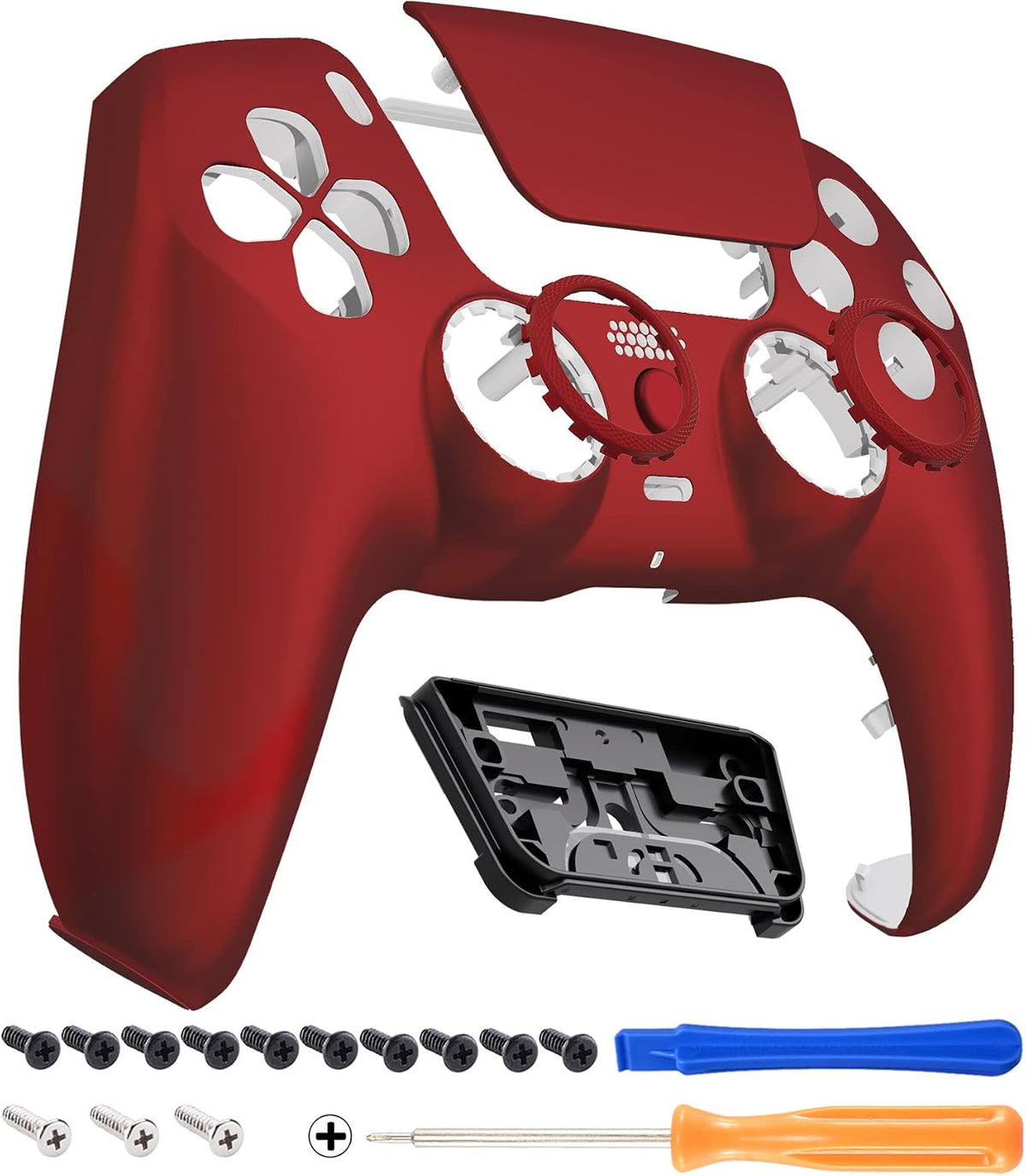 eXtremeRate Luna Rediseñado Rojo Escarlata Carcasa Frontal Touchpad...