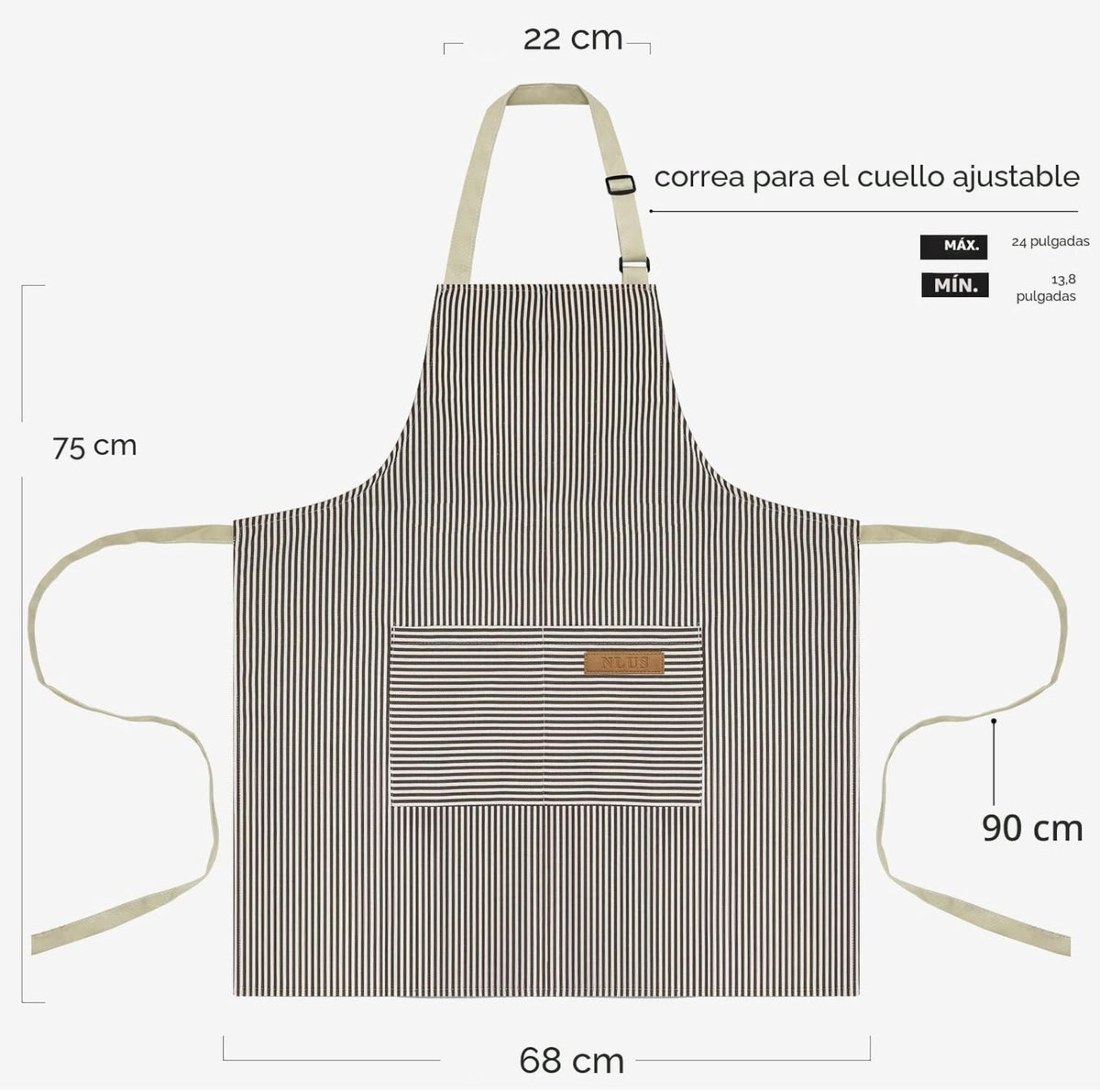 NLUS Paquete de 2 delantales de cocina de cocina, delantal de chef...