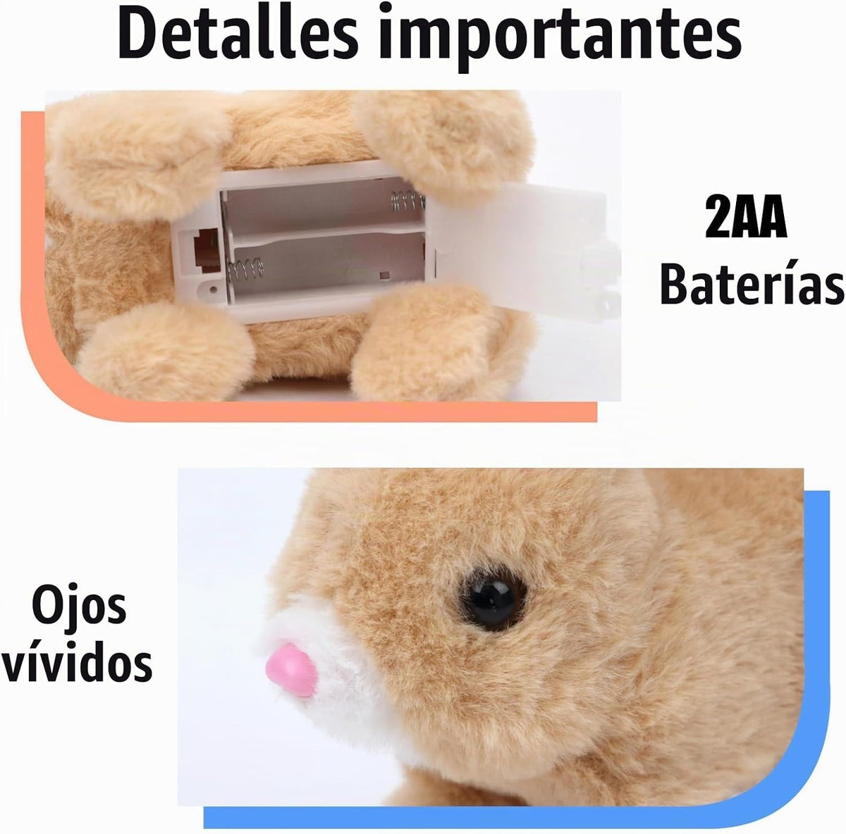 Zloeoa Conejito de peluche de peluche, juguete electrónico interact...