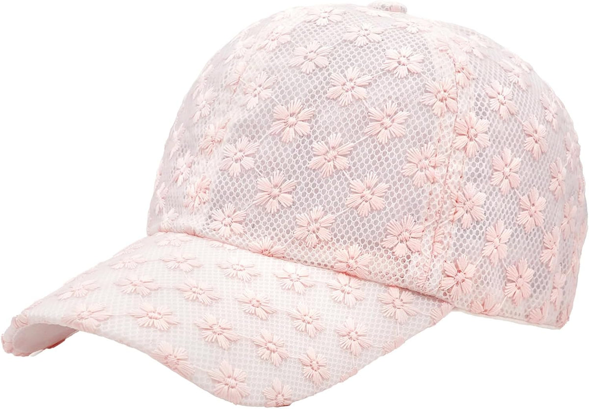 Tidefire Gorras de béisbol de flores pequeñas de encaje para mujer,...