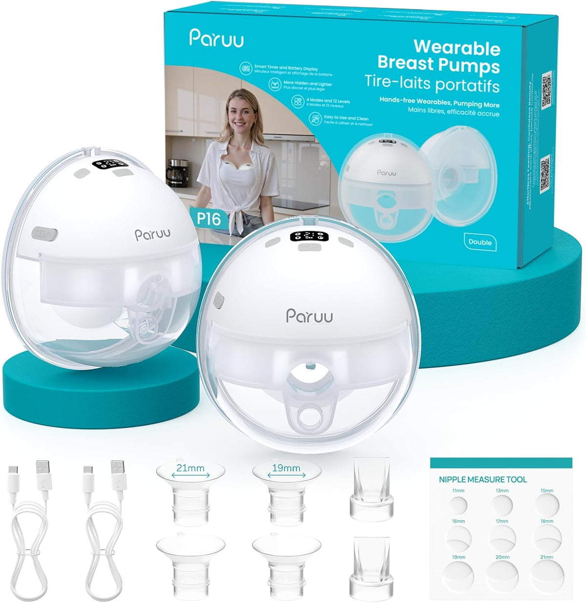 Paruu Extractor de Leche con Manos Libres P16, Extractor de Leche P...