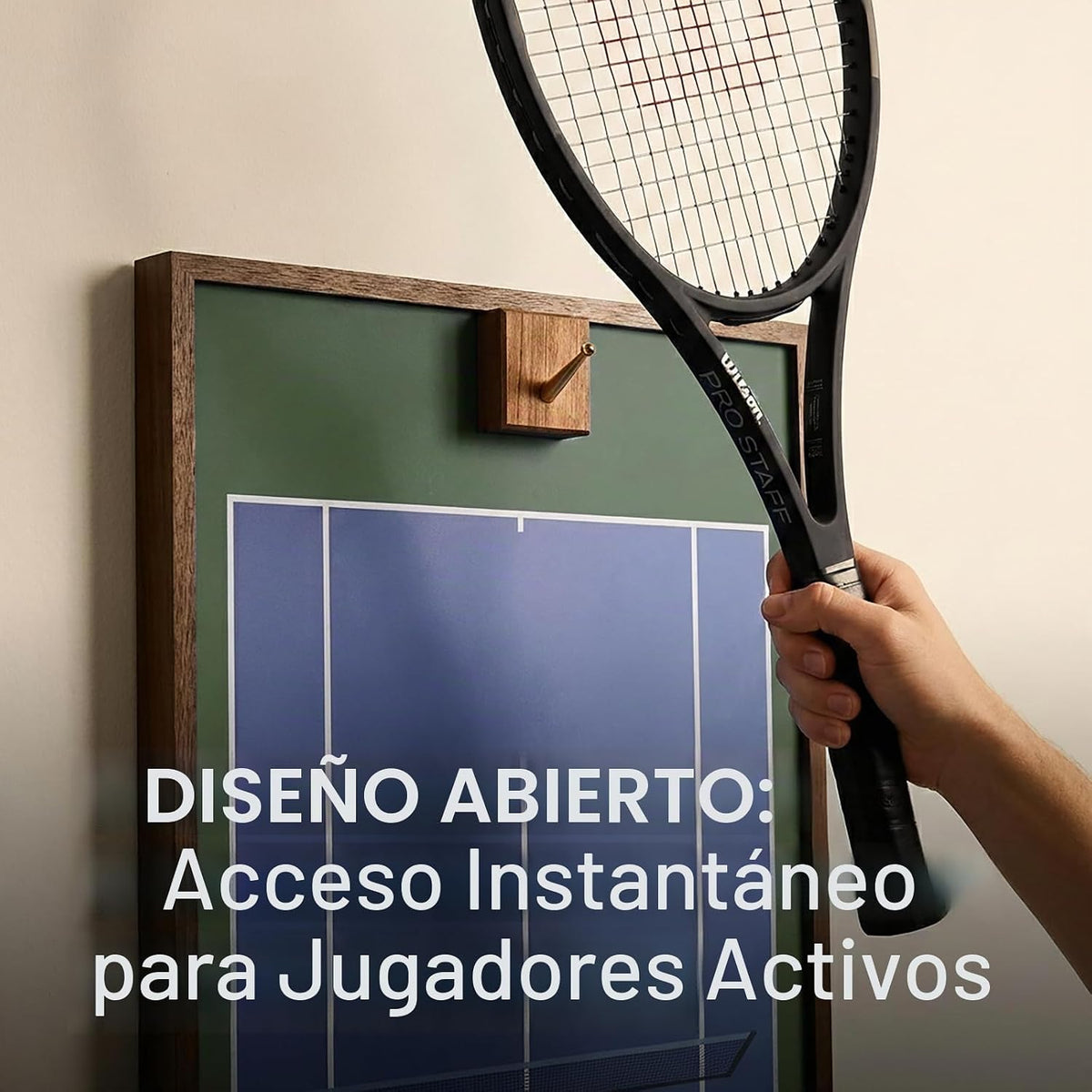 ONE MAAY Marco de exhibición de raqueta de tenis con bloque de noga...