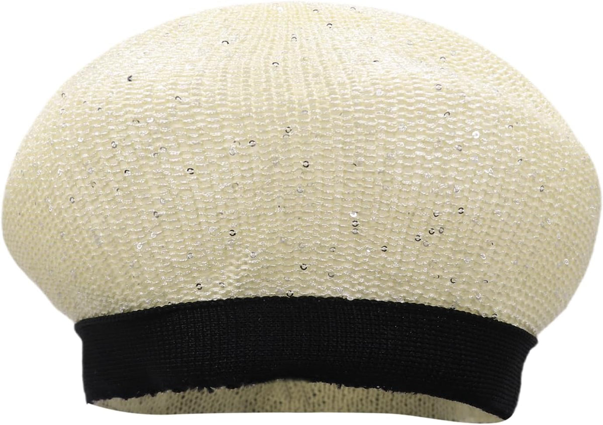 MOSSTYUS Boina ligera de encaje para mujer, diseño floral, transpir...