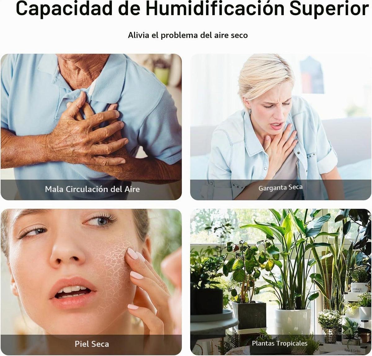 MEGAWISE Humidificador de niebla fría de llenado superior de 6L par...