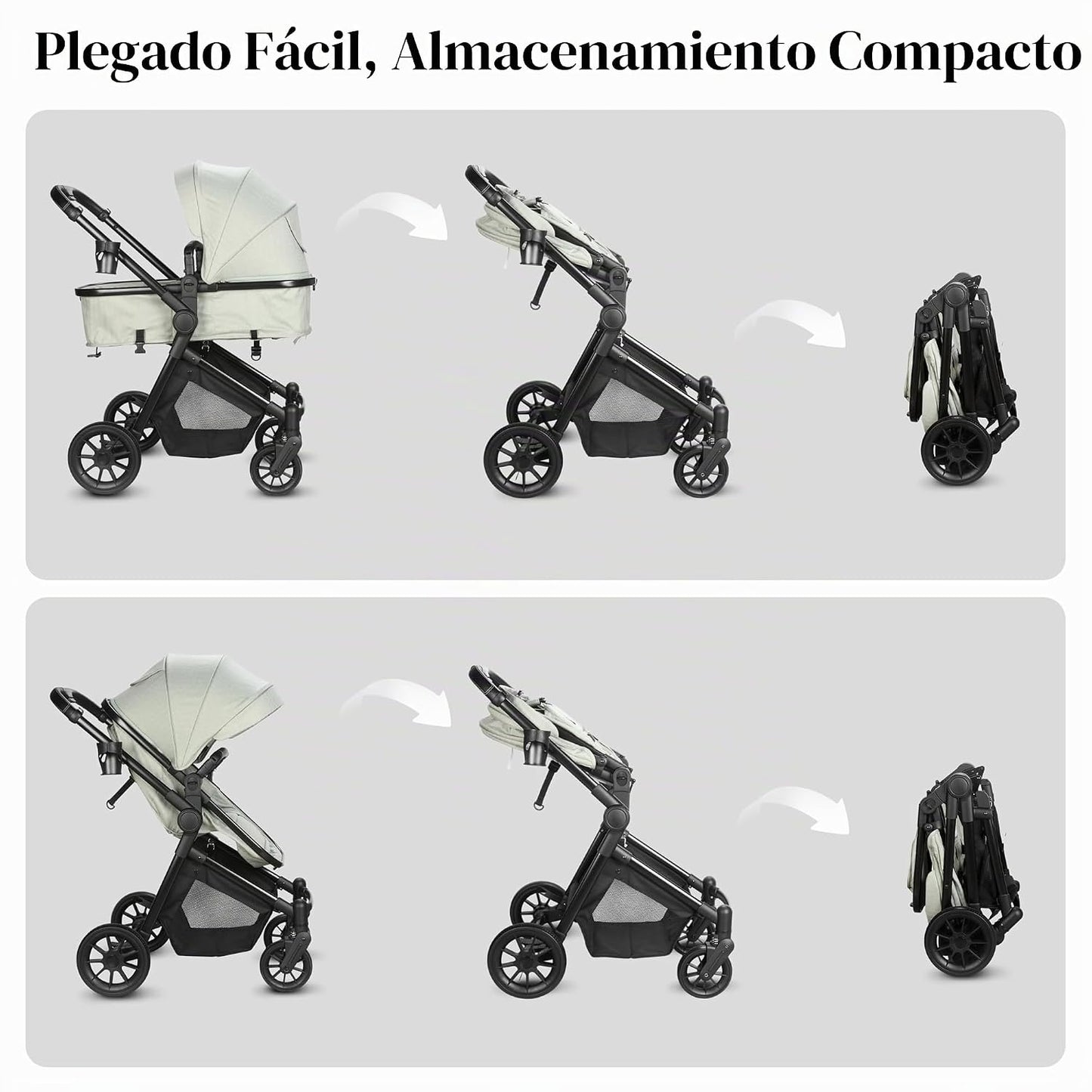 Nurtrarola - Cochecito de bebé ligero 2 en 1 con asiento reversible...