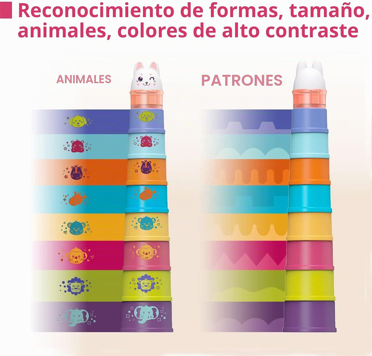 LTKFFFdp - Juguetes apilables para bebés de 1 a 3 años, clasificado...