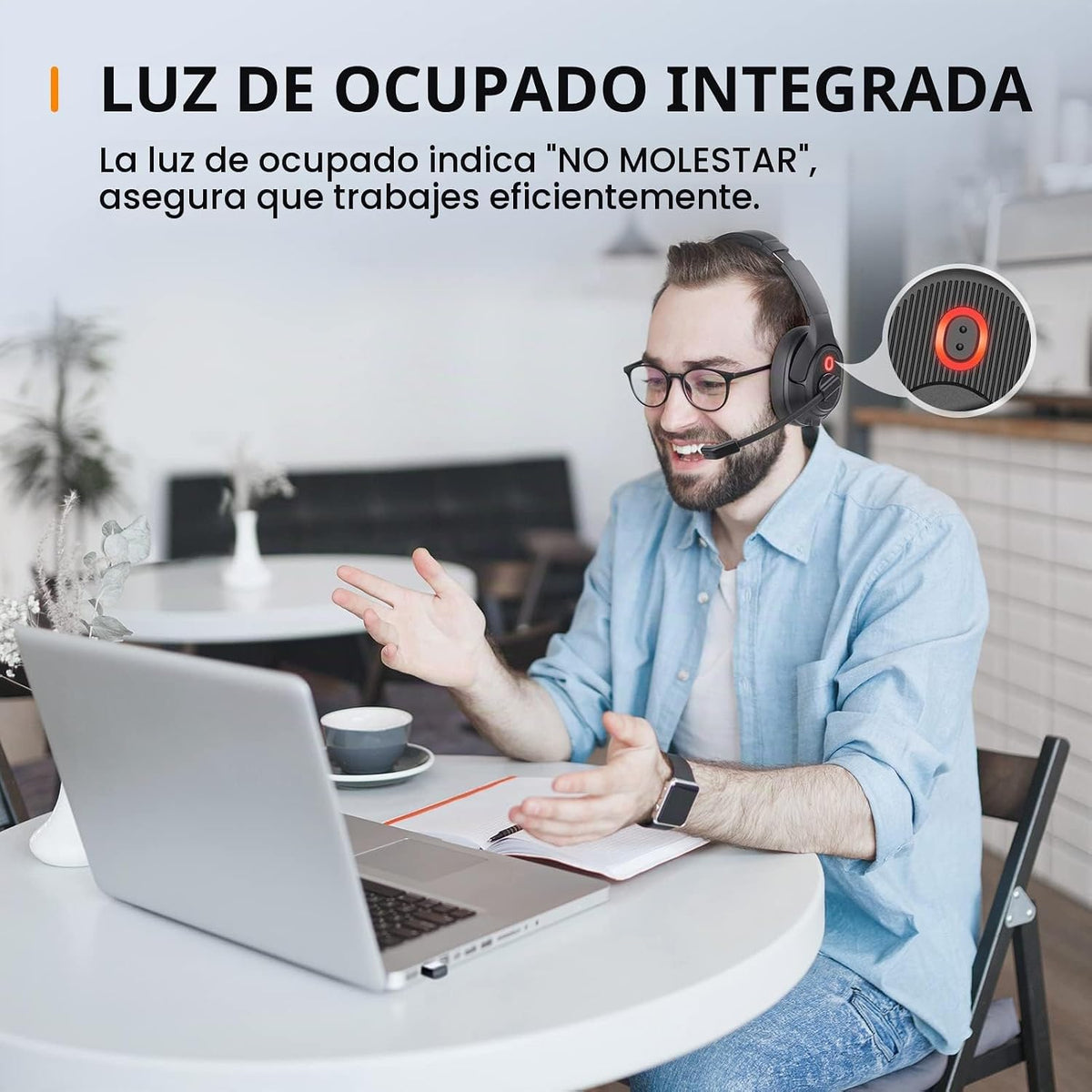 Auriculares Bluetooth para PC, auriculares inalámbricos para comput...