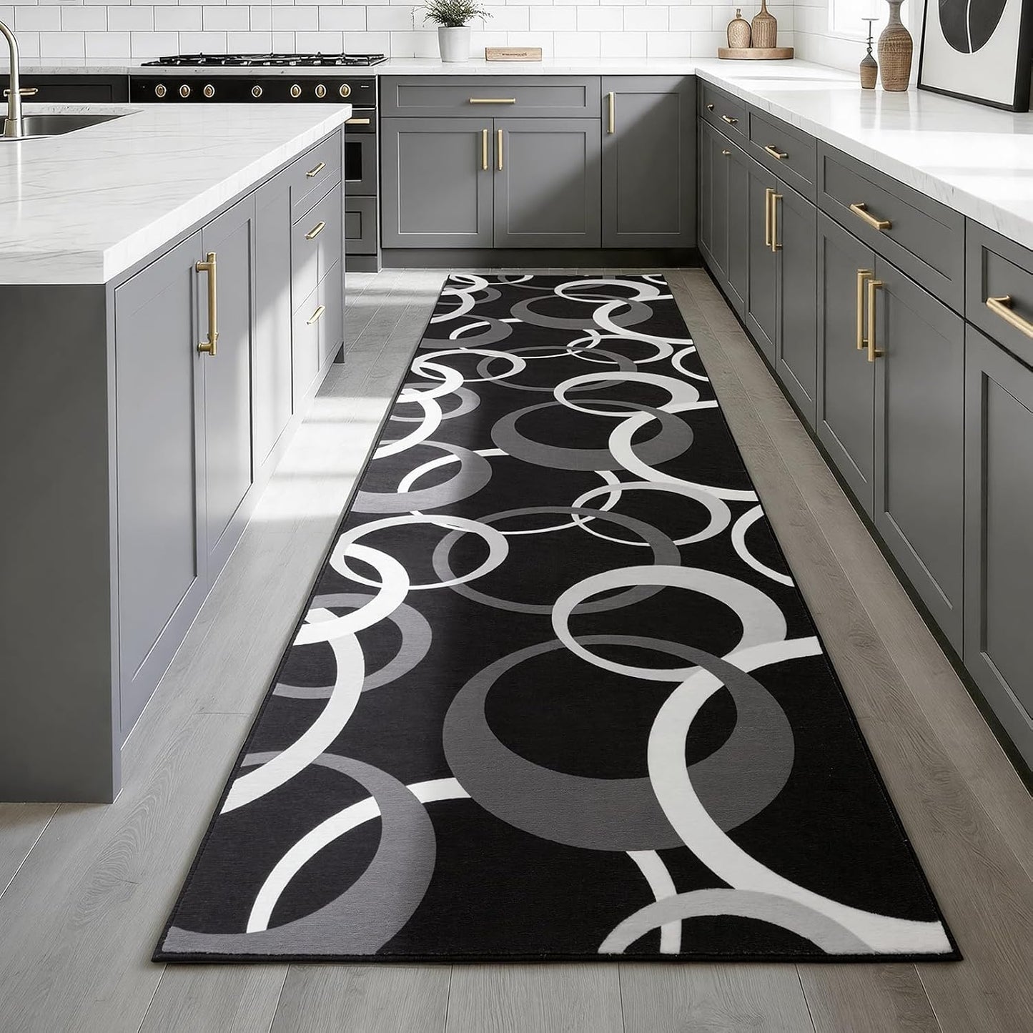 YIHOUSE Alfombra de pasillo lavable de 2 x 8 pies, antideslizante,...