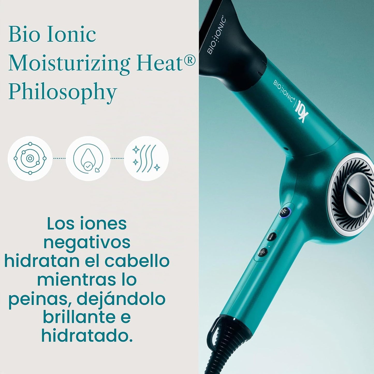 Bio Ionic Secador de pelo de velocidad ultraligera 10X, secador de...
