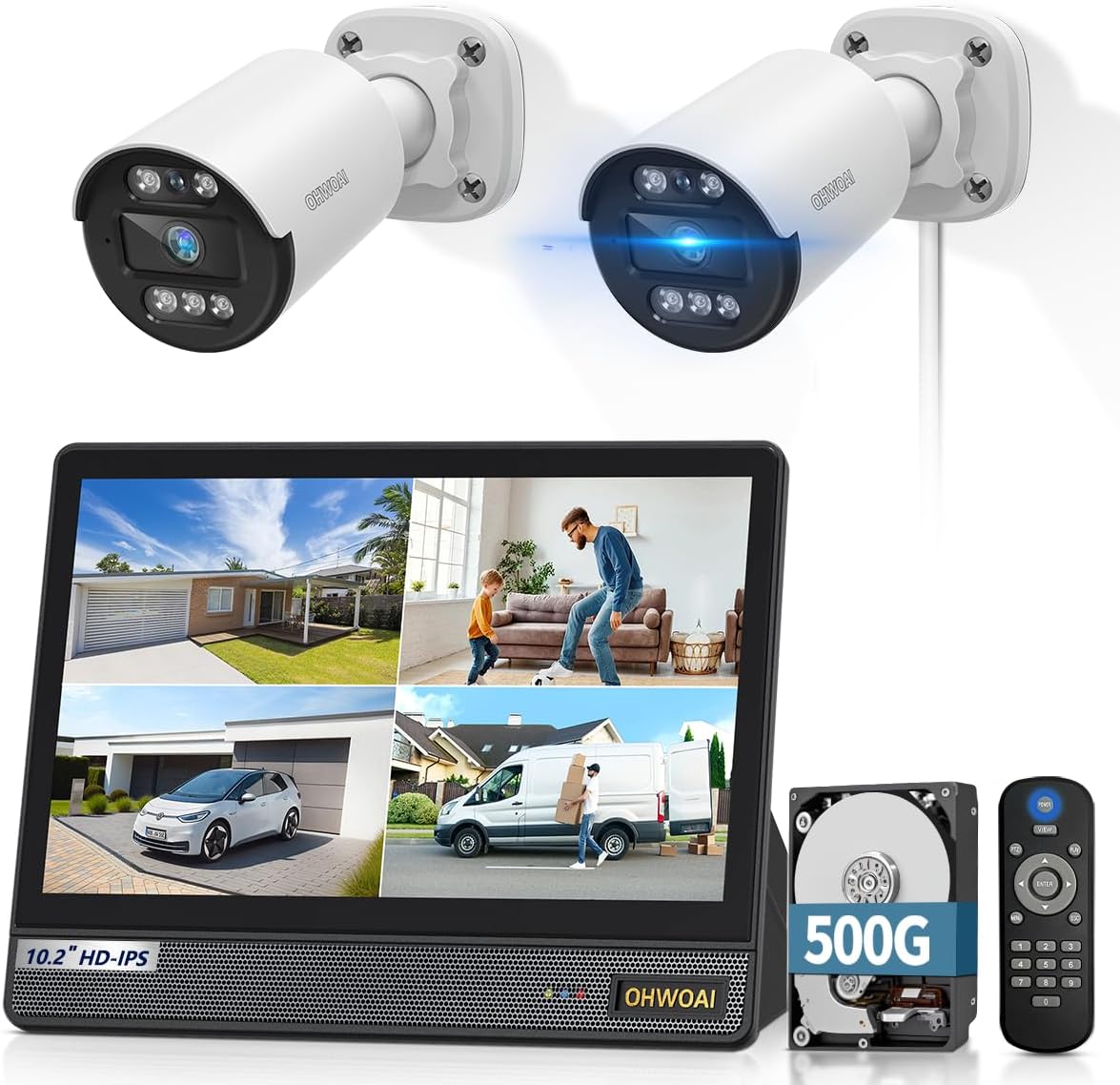 DVR todo en uno y visión nocturna de 80 pies》Sistema de cámara de s...