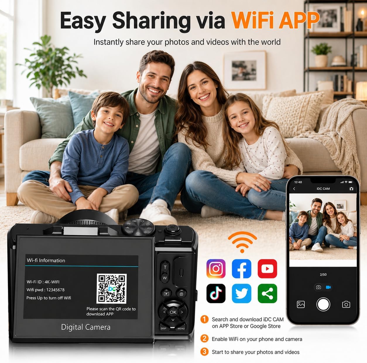 Cámara digital 4K para fotografía, cámara de vlogging de 64MP para...