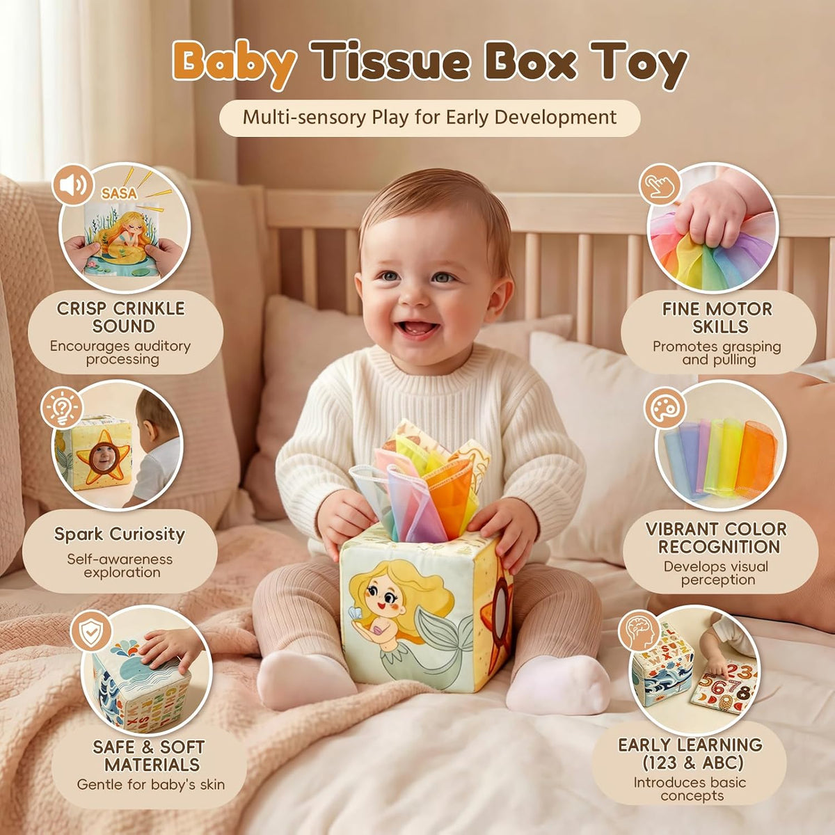 FEBALHS Juguetes para bebés de 6 a 12 meses, juguetes Montessori pa...