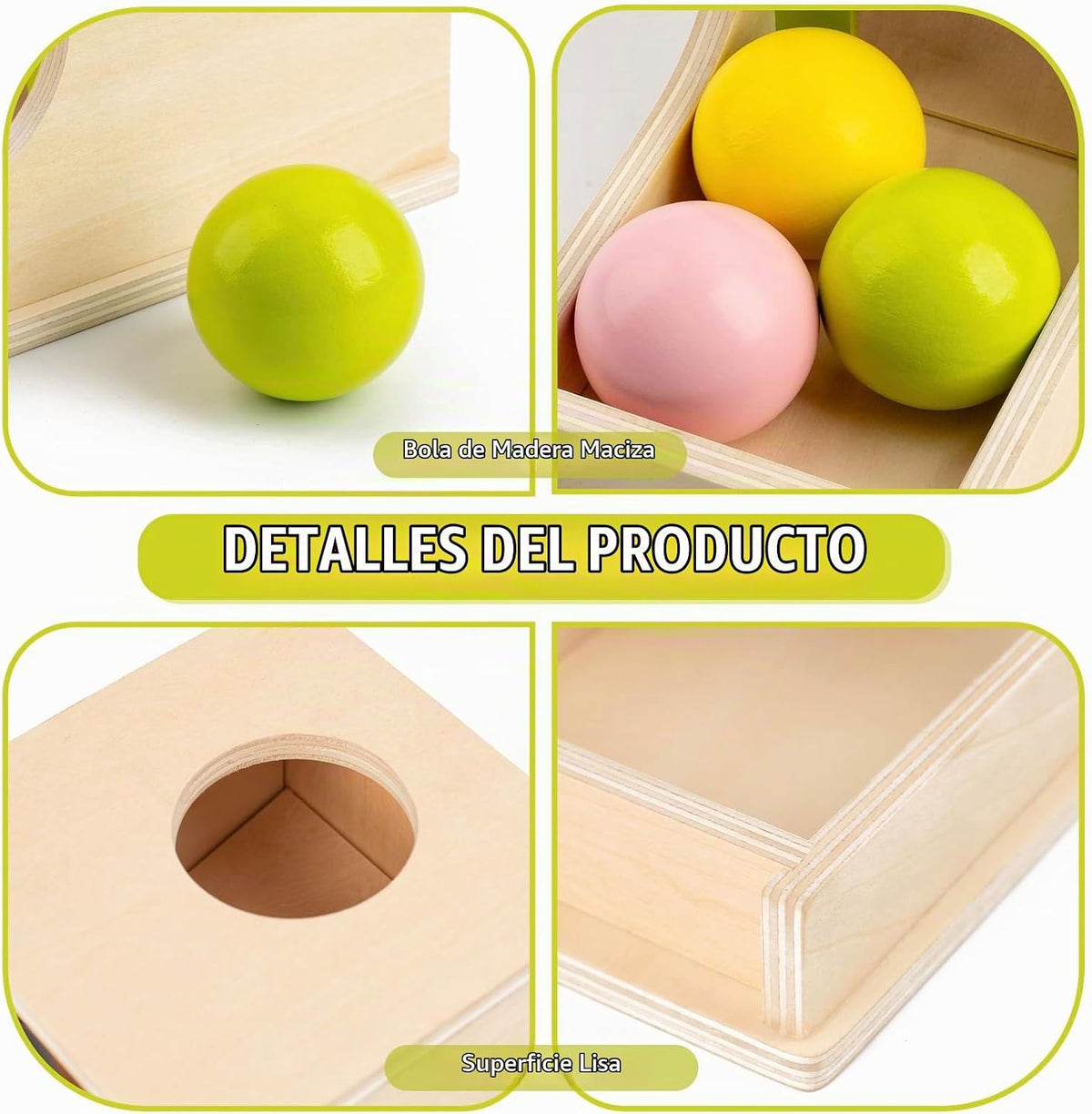 Juguetes Montessori para niños de 6 meses, caja de permanencia de o...