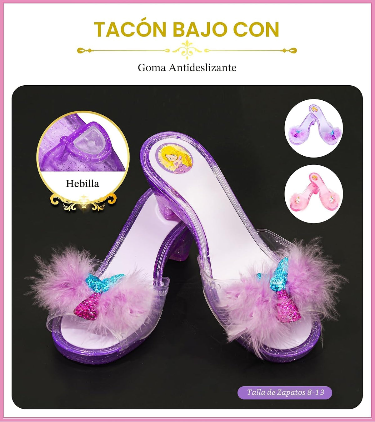 Kit de maquillaje infantil para niñas, zapatos de vestir de princes...