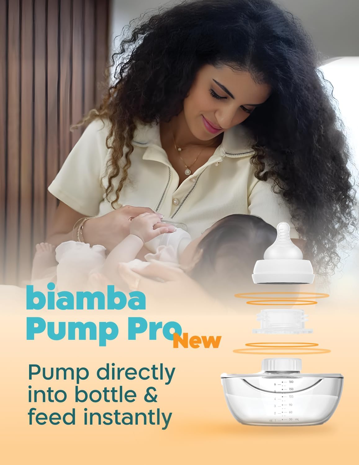 Biamba Pump Pro - Extractor de leche portátil manos libres, bombas...