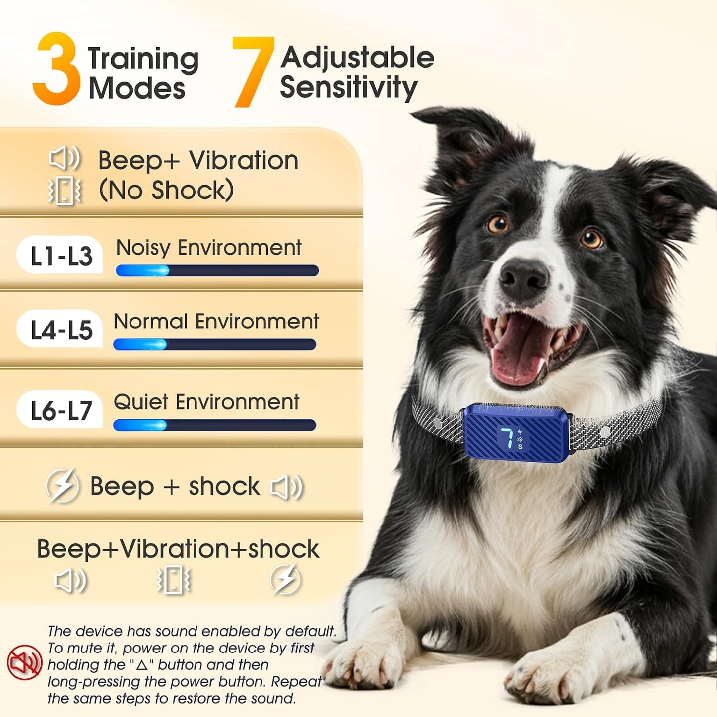 KJKZO Collar antiladridos para perros grandes, medianos y pequeños,...