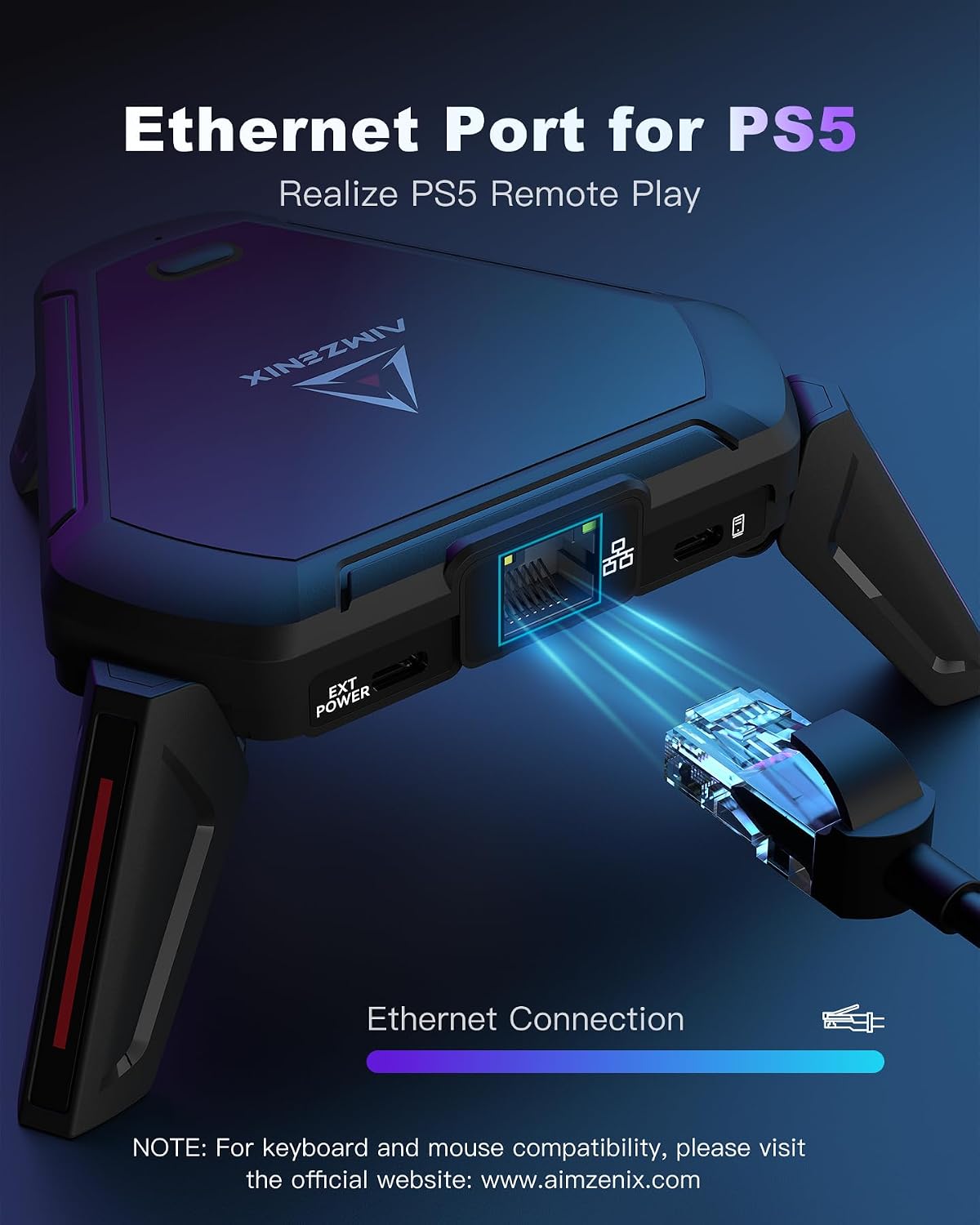 Adaptador de teclado y mouse AIMZENIX Monster para PS5, PS4, PC, Xb...