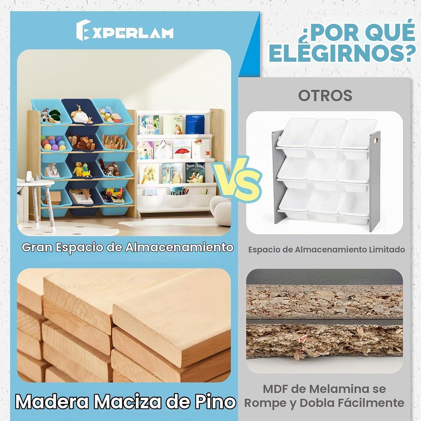 EXPERLAM Organizador de Almacenamiento de Juguetes para Niños - Alm...