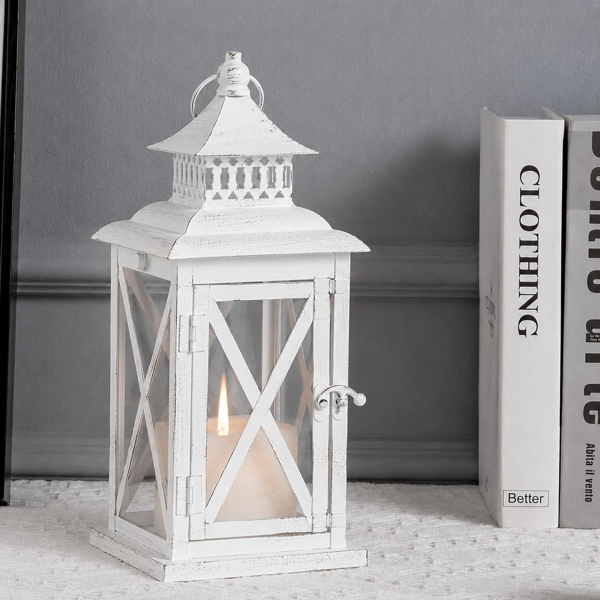 DECORKEY Farol decorativo para interiores y exteriores, gran cuadra...