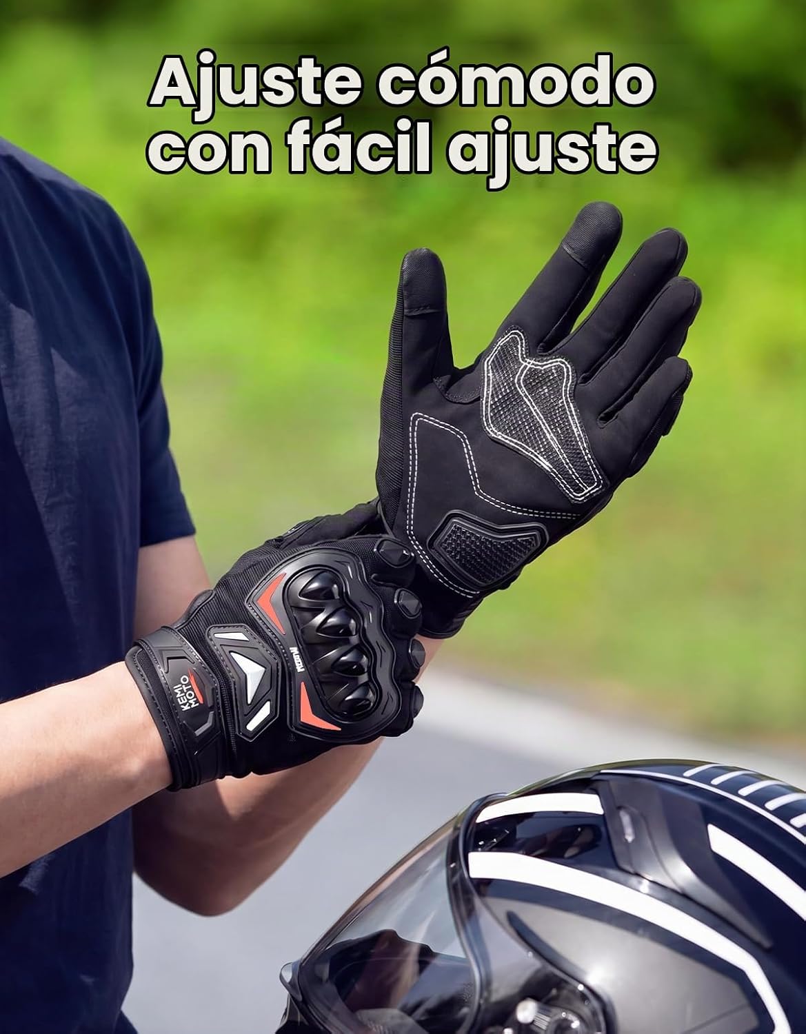 KEMIMOTO - Guantes de motocicleta para hombre, guantes de ciclismo...