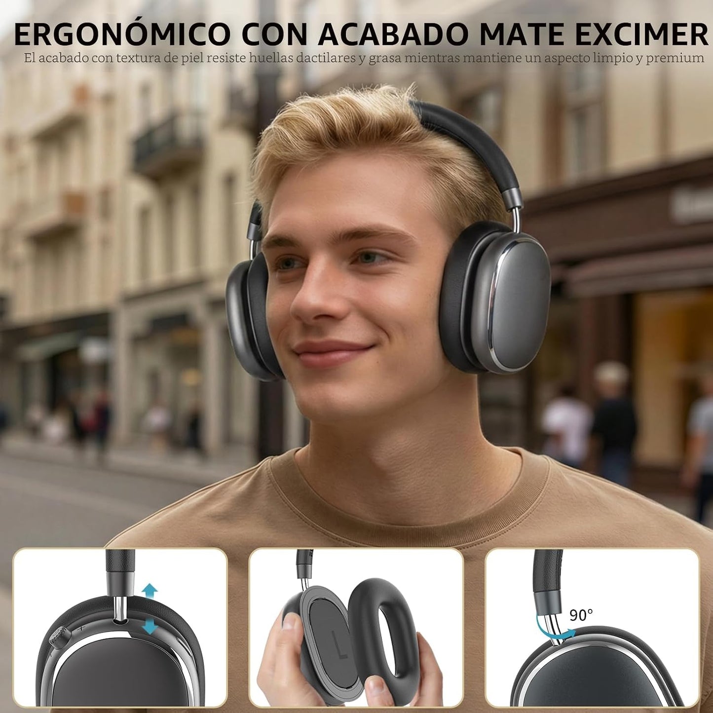 FOFUN NC95 - Auriculares híbridos con cancelación activa de ruido c...