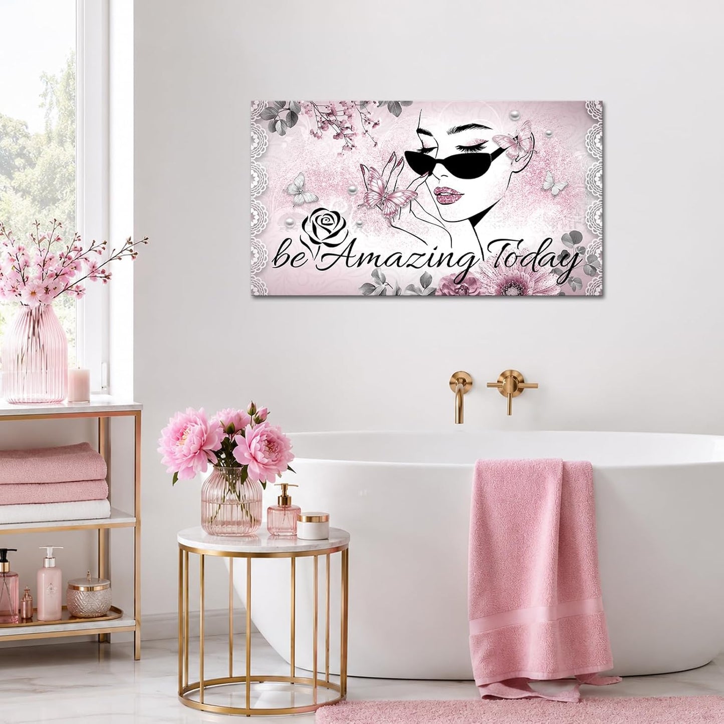 Biuteawal Arte de pared de moda para mujer, citas inspiradoras, imp...