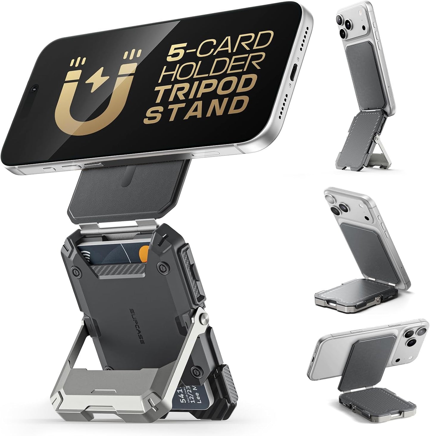 SUPCASE para cartera MagSafe con soporte, cartera magnética para ho...