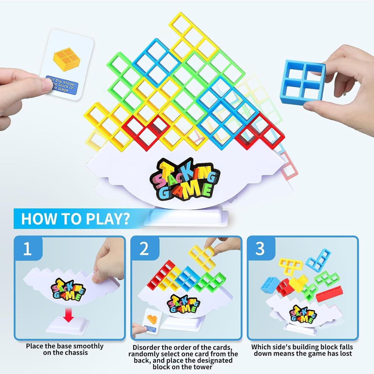 BBnote Juego de apilar de 48 piezas para adultos y niños, juegos de...