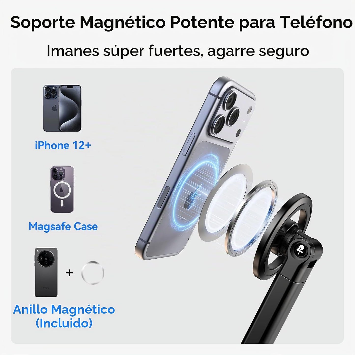 Trípode magnético de seguimiento facial, trípode Magsafe de 70.9 pu...