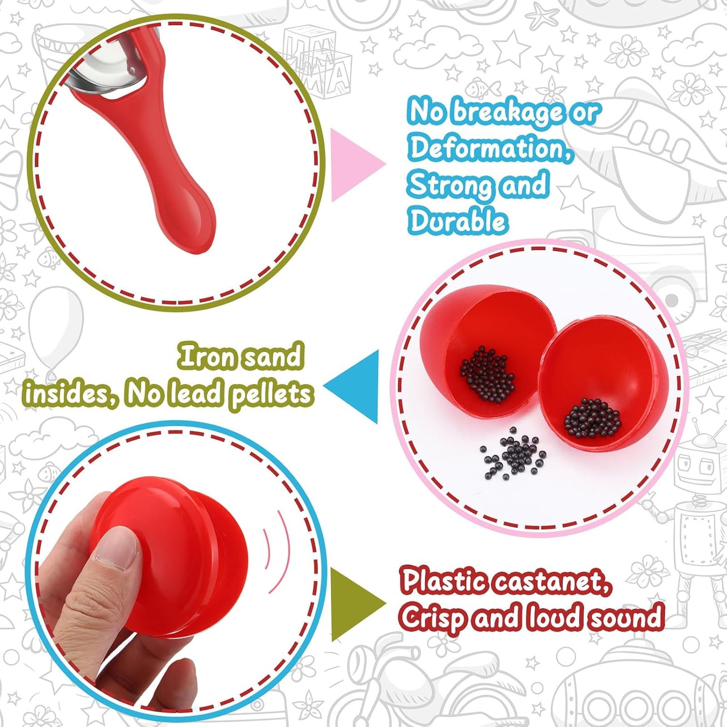 Silipull Juego de 36 piezas de instrumentos musicales Shaker para n...