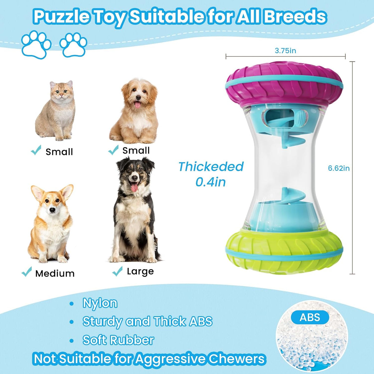 BoYoYo Juguetes interactivos para perros, rompecabezas para perros,...