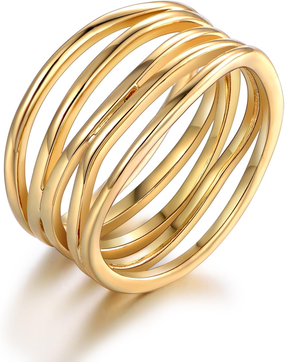 Barzel Anillo de declaración chapado en oro de 18 quilates para muj...