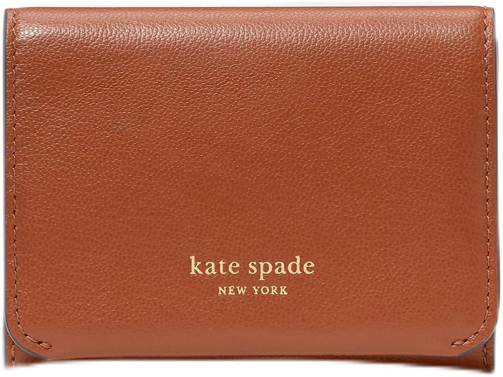 Kate Spade New York Tarjetero de cuero esmaltado Halo Cartera triple