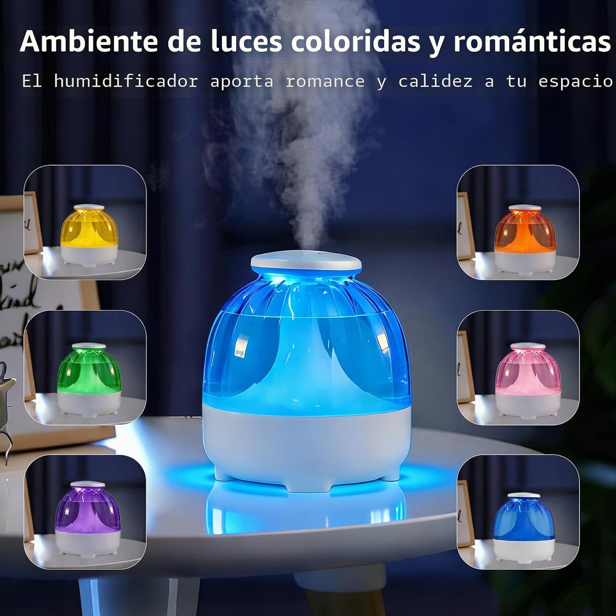 Humidificadores USB de 22 fl oz para dormitorio, humidificador de n...