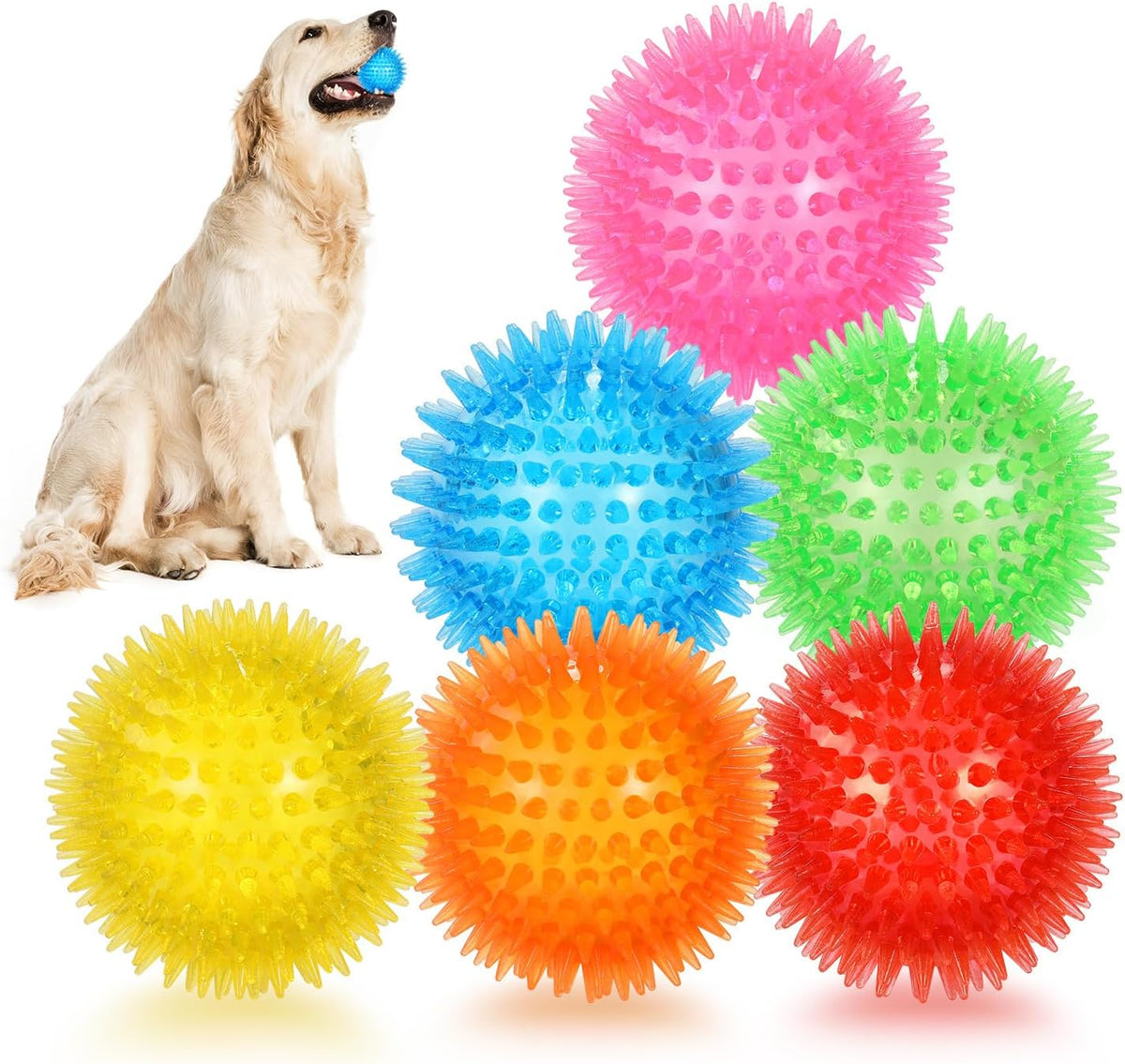 petizer Paquete de 6 bolas chirriantes de juguete para perros de 2....