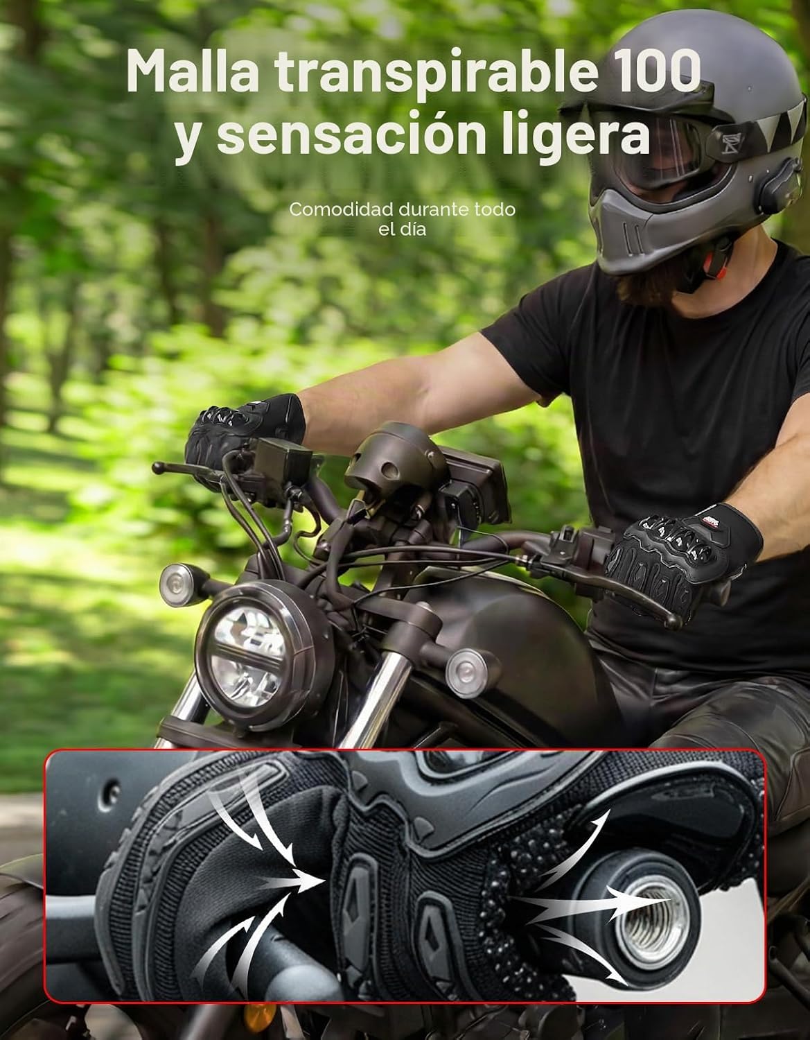 KEMIMOTO - Guantes de motocicleta para hombres\/mujeres, guantes de...