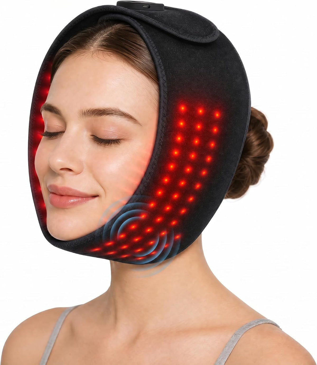 Nutvrliy Almohadilla térmica inalámbrica TMJ para mandíbula con vib...