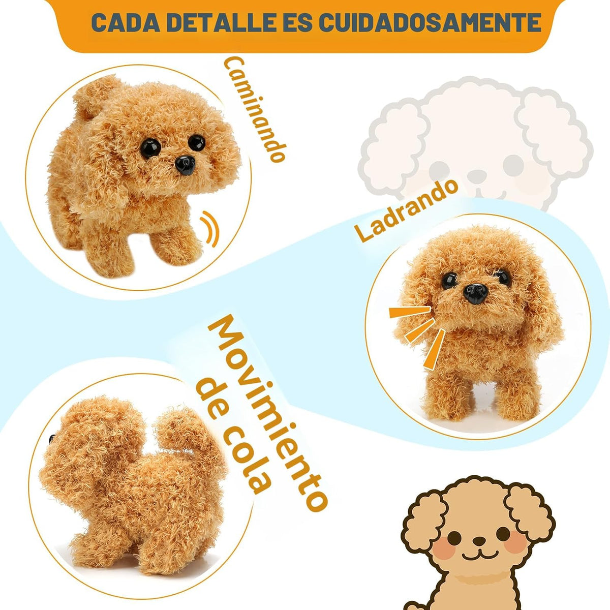 KSABVAIA Juguete de Peluche Cachorro Electrónico Interactivo - Cami...